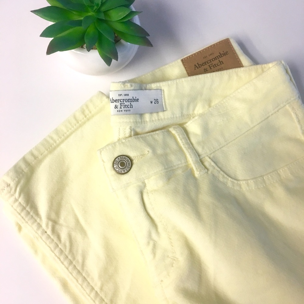 Abercrombie Yellow Velour Skinny Jeans!